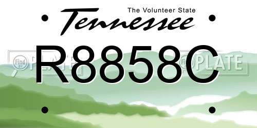 R8858C Tennessee License Plate