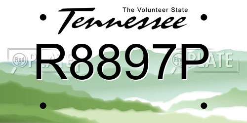 R8897P Tennessee License Plate