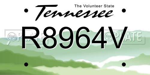 R8964V Tennessee License Plate