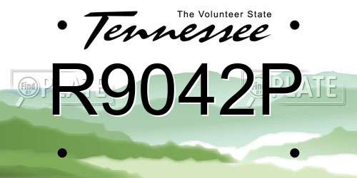 R9042P Tennessee License Plate