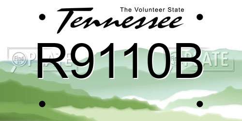 R9110B Tennessee License Plate