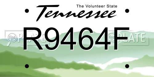 R9464F Tennessee License Plate