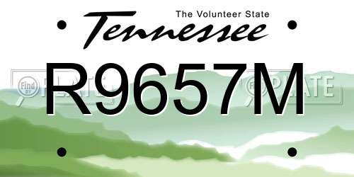 R9657M Tennessee License Plate