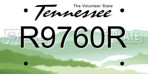 R9760R Tennessee License Plate