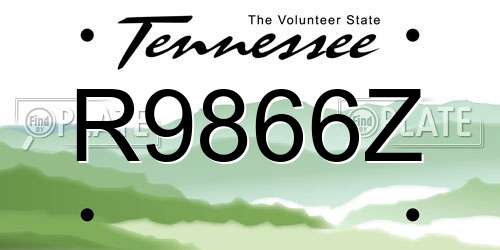 R9866Z Tennessee License Plate