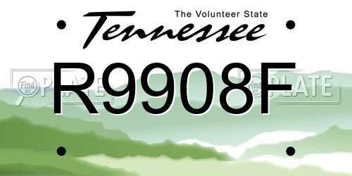 R9908F Tennessee License Plate