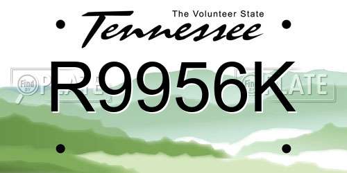 R9956K Tennessee License Plate