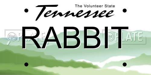 RABBIT Tennessee License Plate