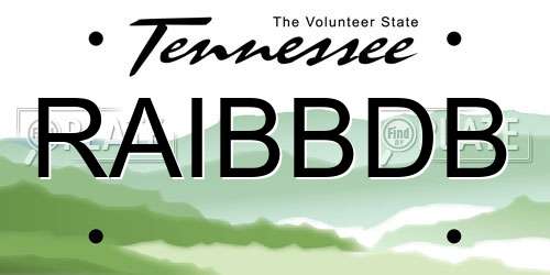 RAIBBDB Tennessee License Plate