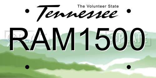 RAM1500 Tennessee License Plate
