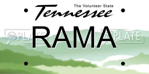 RAMA Tennessee License Plate