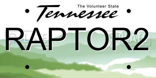 RAPTOR2 Tennessee License Plate