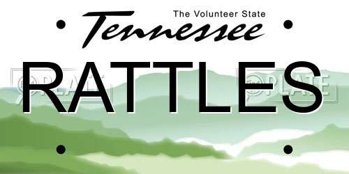 RATTLES Tennessee License Plate