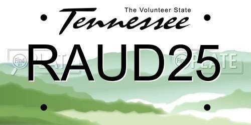 RAUD25 Tennessee License Plate