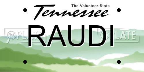 RAUDI Tennessee License Plate