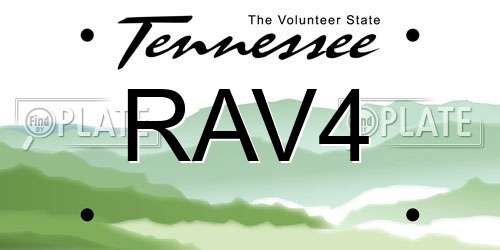RAV4 Tennessee License Plate