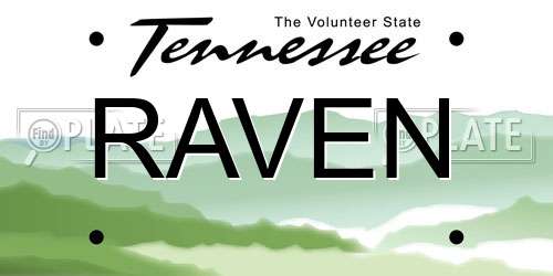 RAVEN Tennessee License Plate