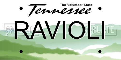 RAVIOLI Tennessee License Plate