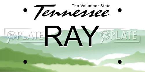 RAY Tennessee License Plate
