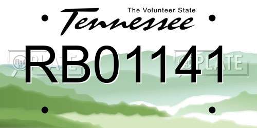 RB01141 Tennessee License Plate