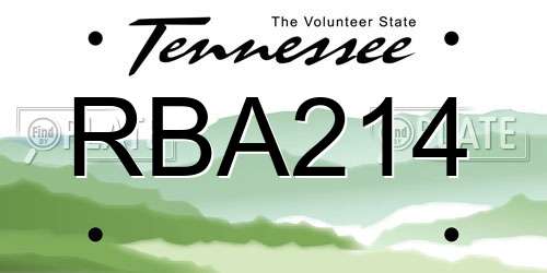 RBA214 Tennessee License Plate