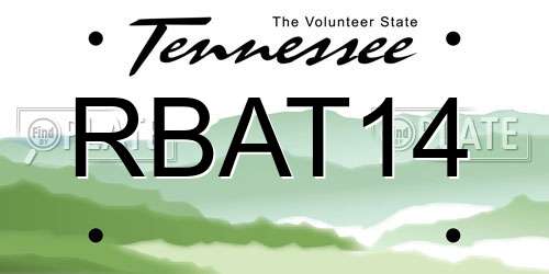 RBAT14 Tennessee License Plate