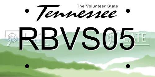 RBVS05 Tennessee License Plate