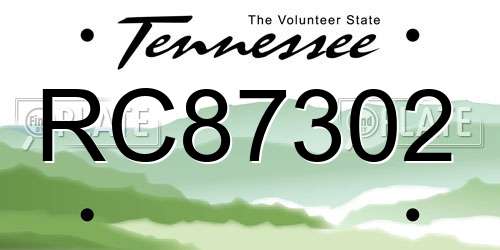 RC87302 Tennessee License Plate