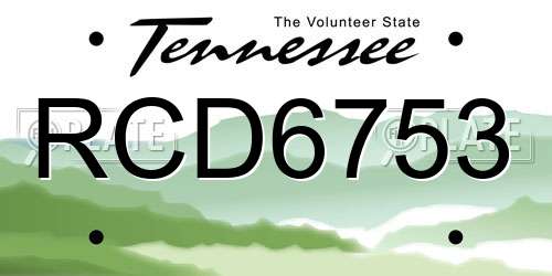 RCD6753 Tennessee License Plate