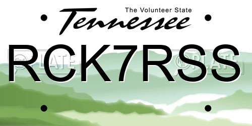 RCK7RSS Tennessee License Plate