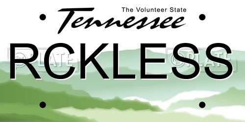 RCKLESS Tennessee License Plate