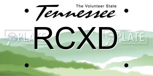 RCXD Tennessee License Plate