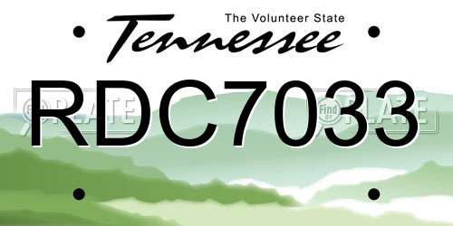 RDC7033 Tennessee License Plate