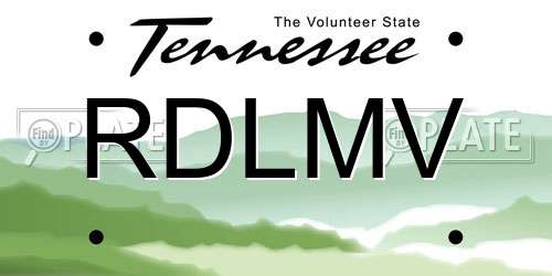 RDLMV Tennessee License Plate