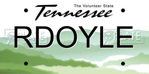RDOYLE Tennessee License Plate