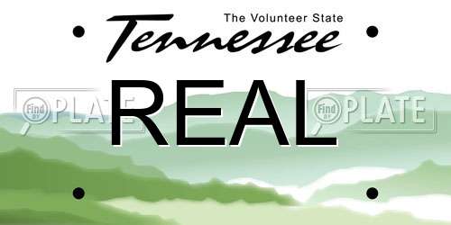 REAL Tennessee License Plate