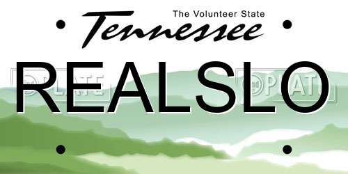 REALSLO Tennessee License Plate