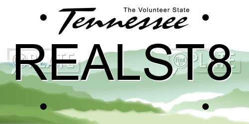 REALST8 Tennessee License Plate
