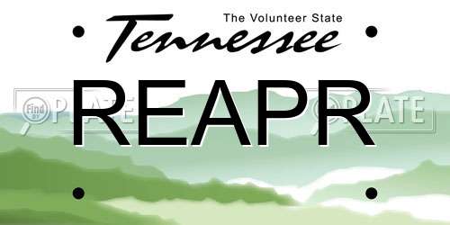 REAPR Tennessee License Plate