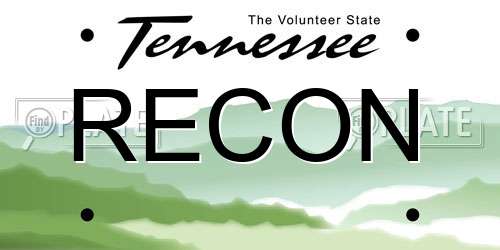 RECON Tennessee License Plate