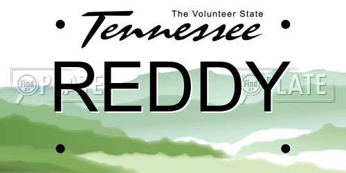 REDDY Tennessee License Plate