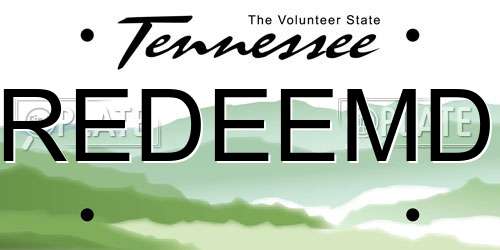 REDEEMD Tennessee License Plate