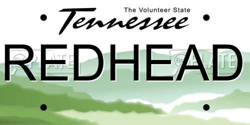 REDHEAD Tennessee License Plate