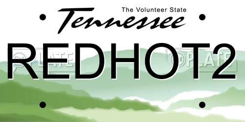 REDHOT2 Tennessee License Plate