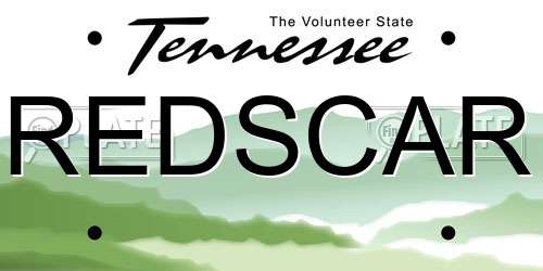 REDSCAR Tennessee License Plate