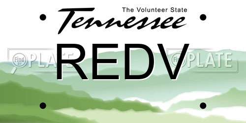 REDV Tennessee License Plate
