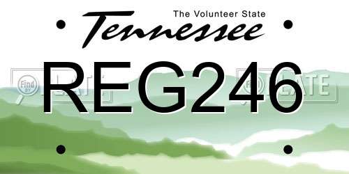 REG246 Tennessee License Plate