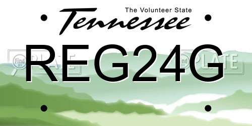 REG24G Tennessee License Plate