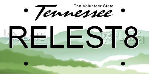 RELEST8 Tennessee License Plate