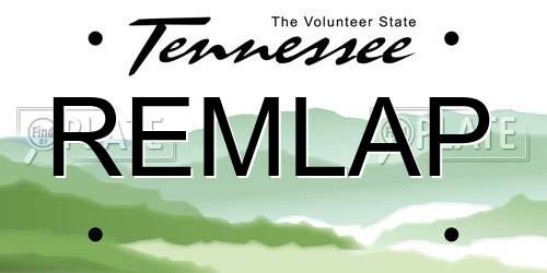 REMLAP Tennessee License Plate